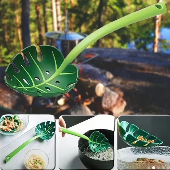 Bed Bath & Beyond Succulent Leaf Slotted Spoon Plant Leaf Kitchen Cooking Spoon - Picture 3 of 4